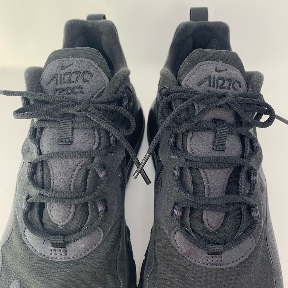 Nike Air Max 270 React MENS 8.5US Black Sneakers - Picture 6 of 8